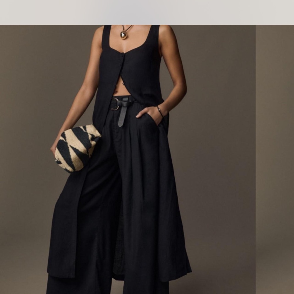 Anthropologie Black Button Down Top